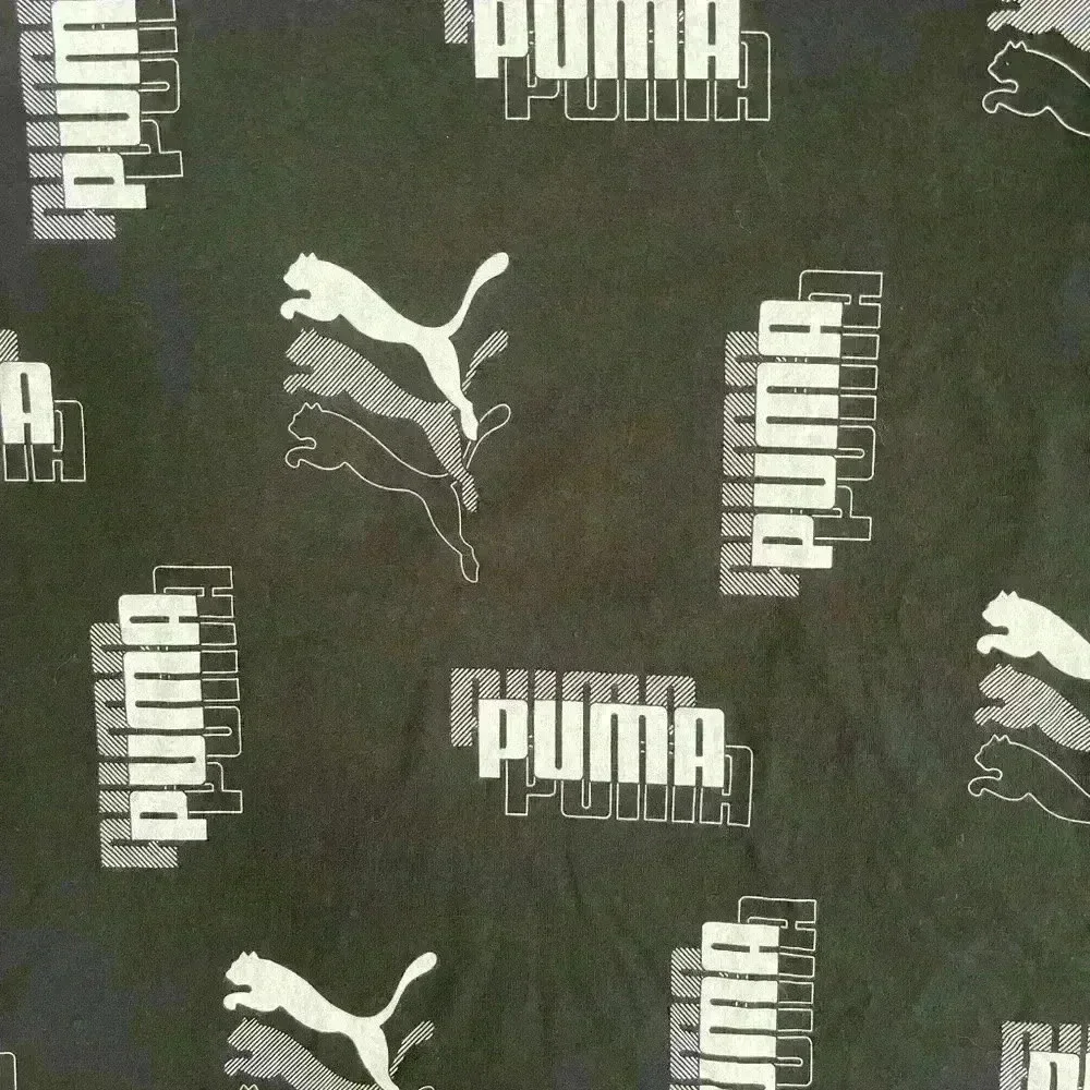 PUMA Power AOP Tee Mens Short Sleeve All Over Logo Print Black White L